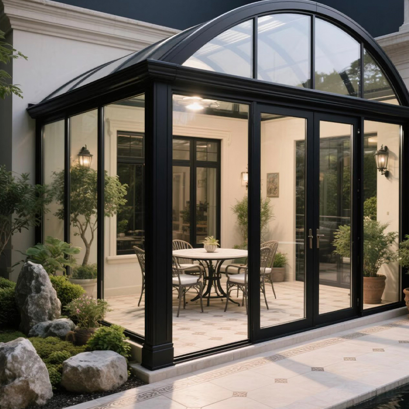Sunroom Atap Melengkung (Struktur Bertulang)
